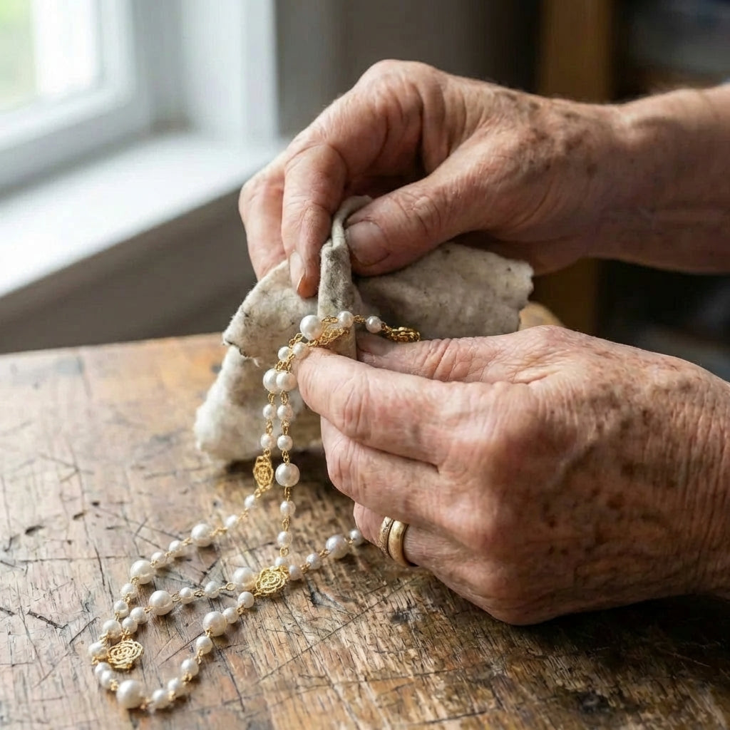 Elegant Gold & Pearl Necklace