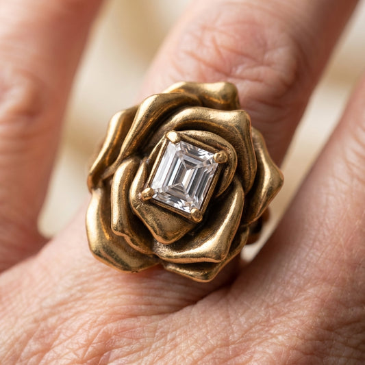 Elegant Gold Rose Ring