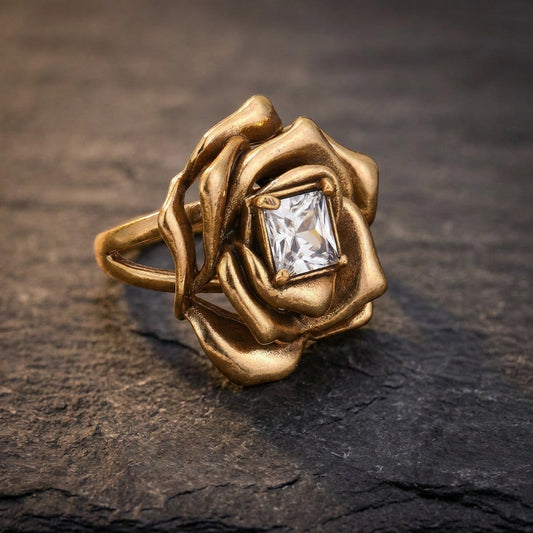 Elegant Gold Rose Ring 64437451