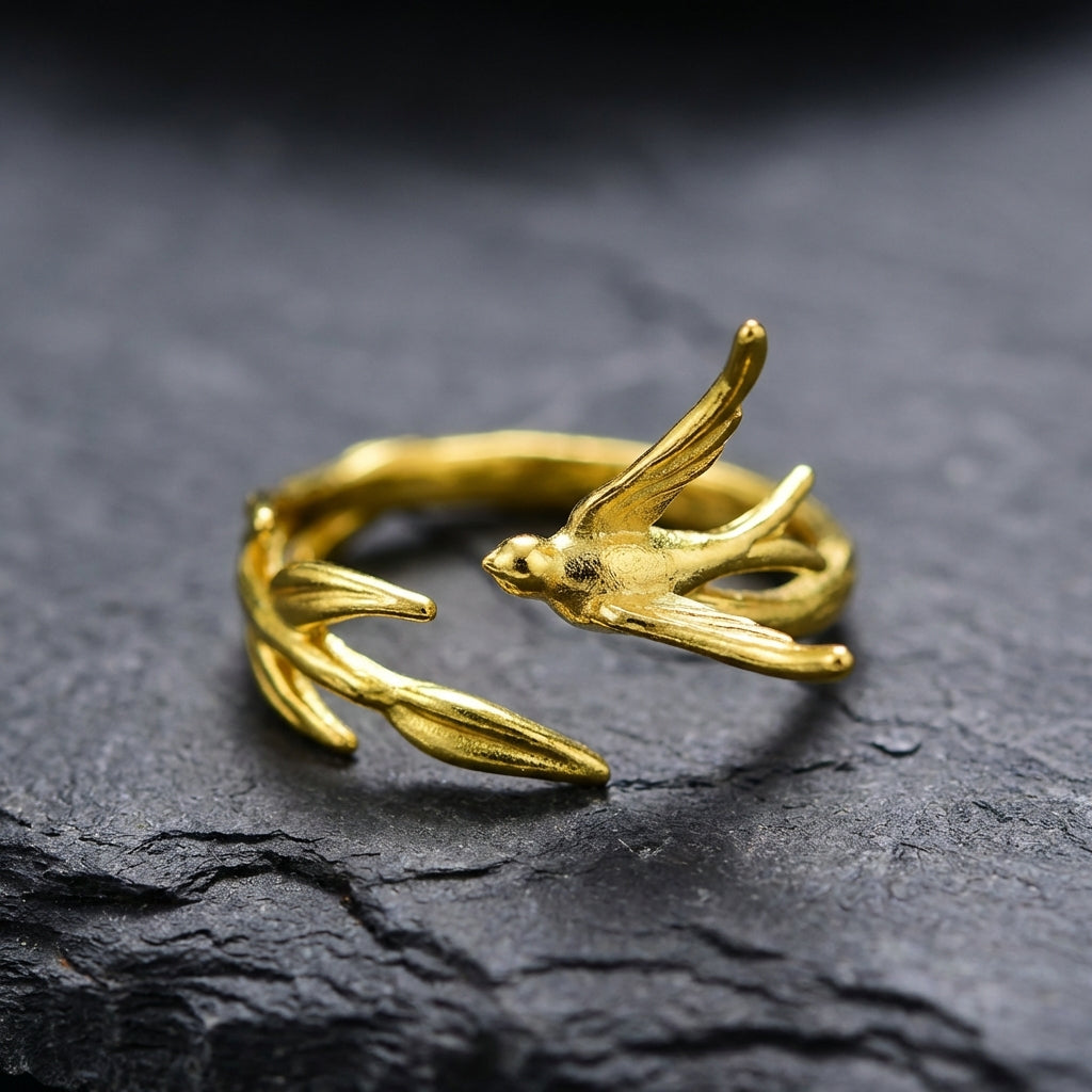 Elegant Gold Swallow Ring 14793690