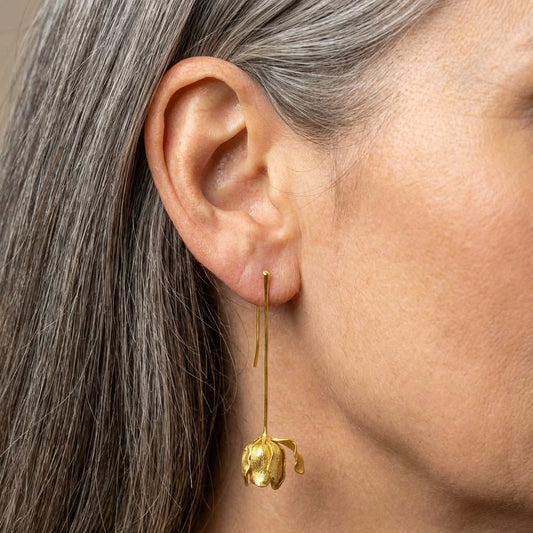 Elegant Gold Tulip Earrings