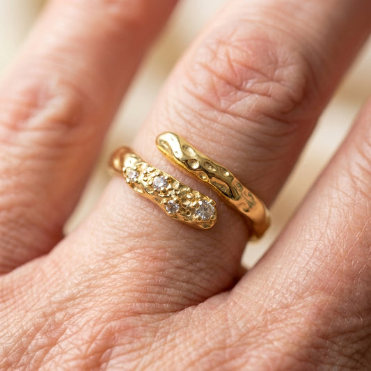 Elegant Gold Zircon Ring