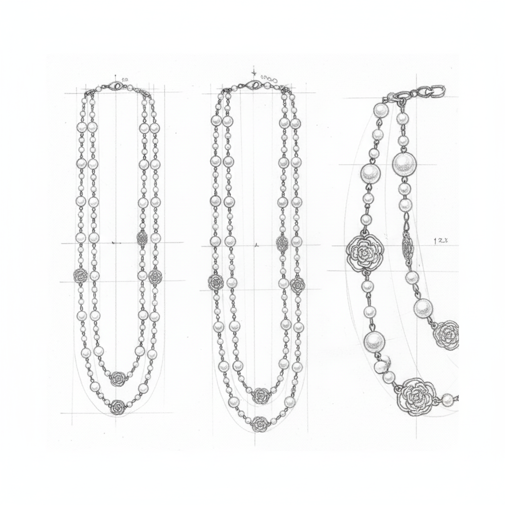 Elegant Gold   Pearl Necklace