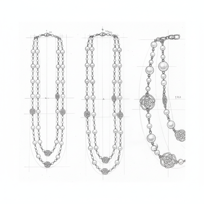 Elegant Gold   Pearl Necklace