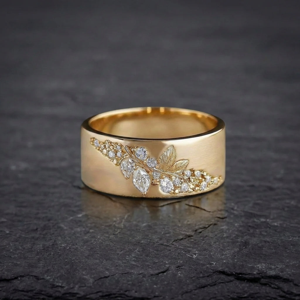 Elegant Golden Vine Ring