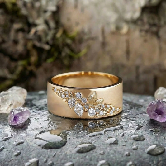 Elegant Golden Vine Ring