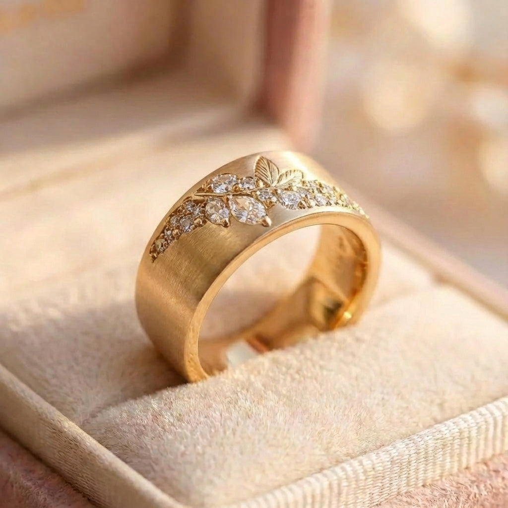 Elegant Golden Vine Ring