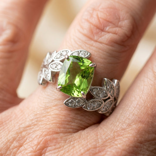 Elegant Green Cubic Zirconia Ring
