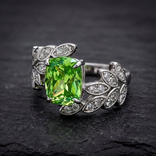 Elegant Green Cubic Zirconia Ring 54350886