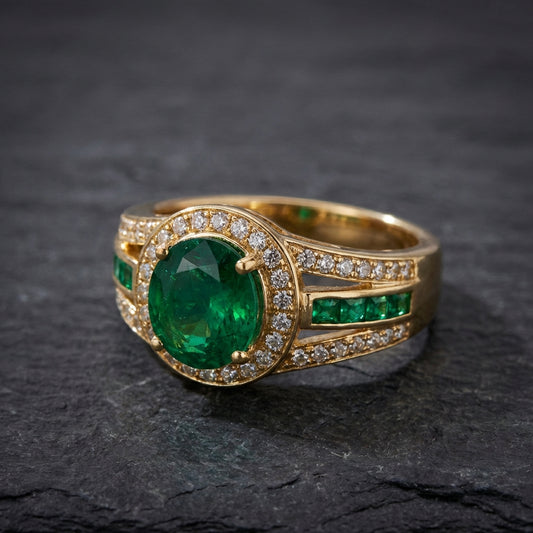 Elegant Green Emerald Ring 19231237