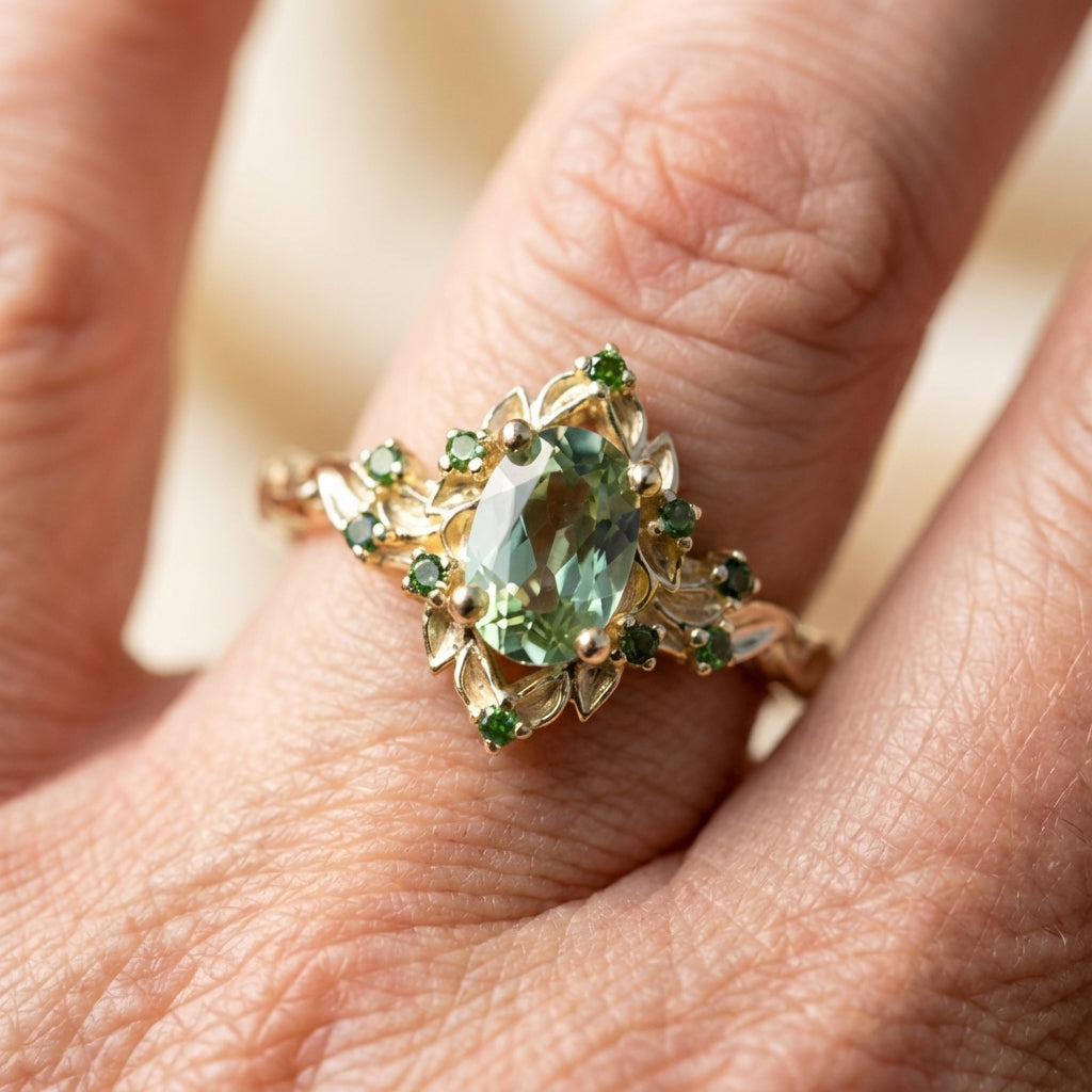 Elegant Green Gemstone Ring