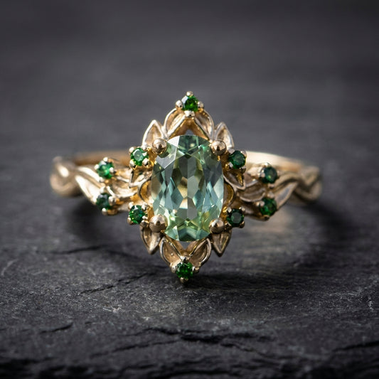 Elegant Green Gemstone Ring 62508811