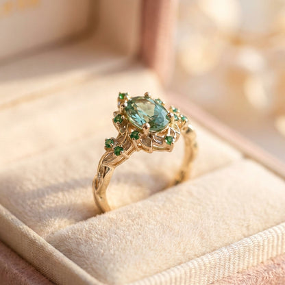 Elegant Green Spinel Ring