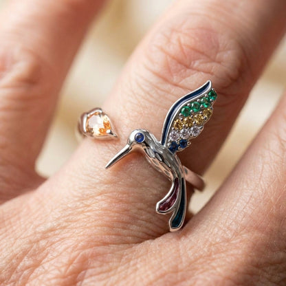 Elegant Hummingbird Ring