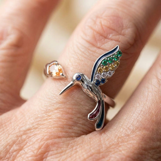 Elegant Hummingbird Ring