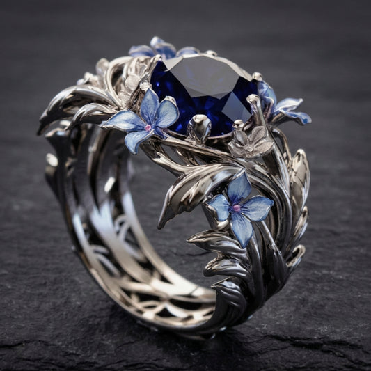 Elegant Iris Flower Ring 40791233