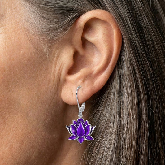 Elegant Lotus Flower Earrings