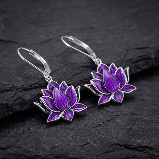 Elegant Lotus Flower Earrings 92679602