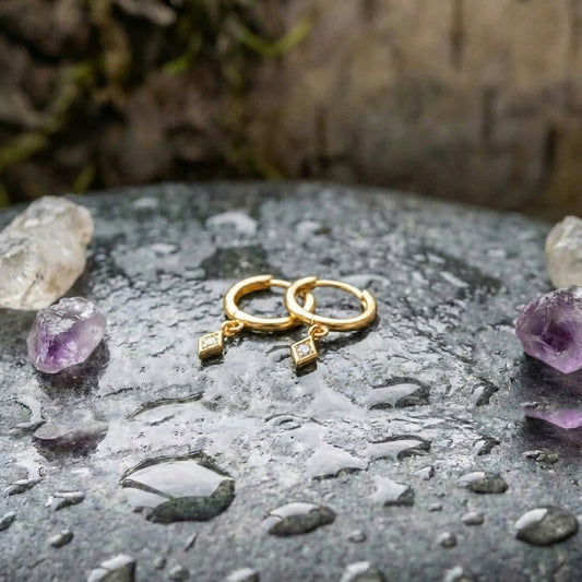 Elegant Minimalist Gold Drop Huggie Earrings