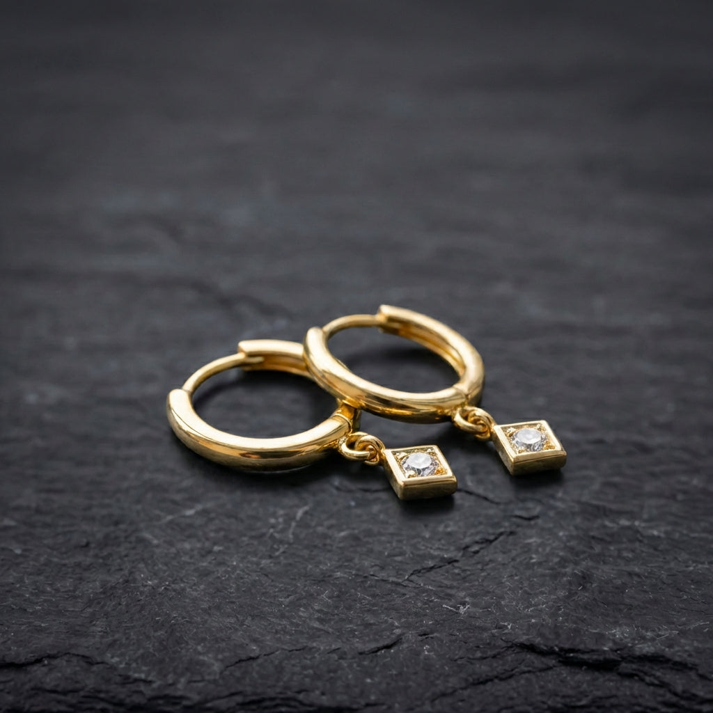 Elegant Minimalist Gold Drop Huggie