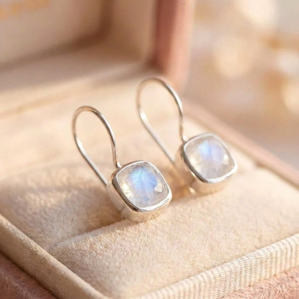 Elegant Moonstone Square Drop