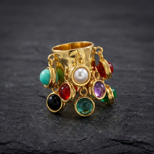Elegant Multicolor Beaded Ring 52189291