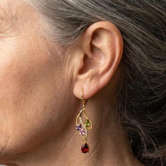 Elegant Multistone Drop Earrings