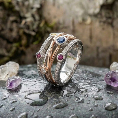 Elegant Multistone Statement Ring