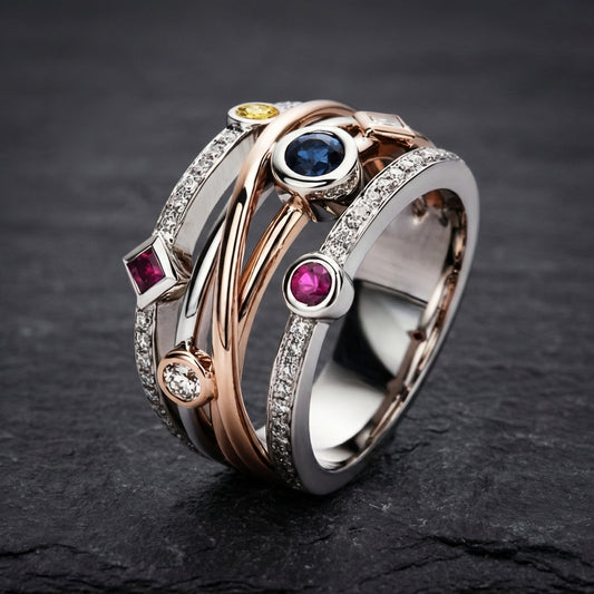 Elegant Multistone Statement Ring 31207413
