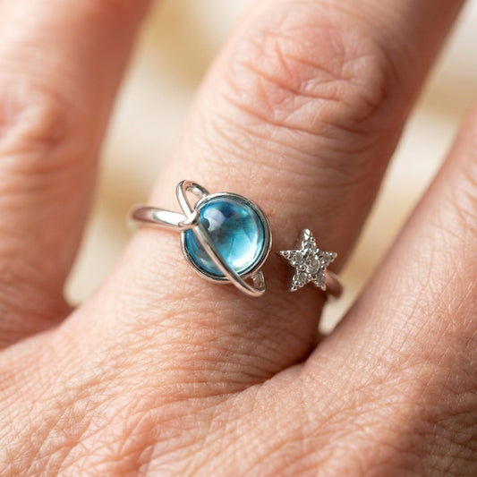 Elegant Opal Planet Ring