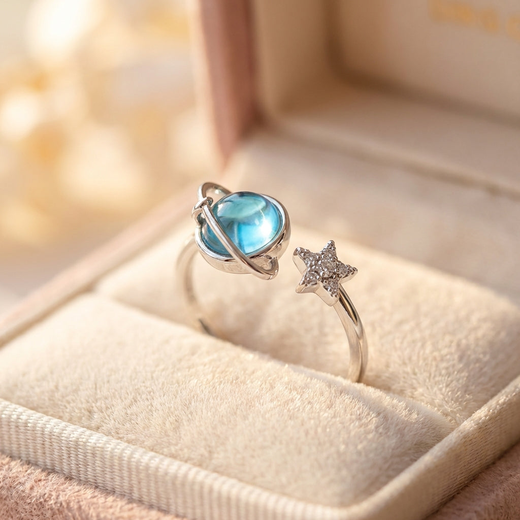 Elegant Opal Planet Ring