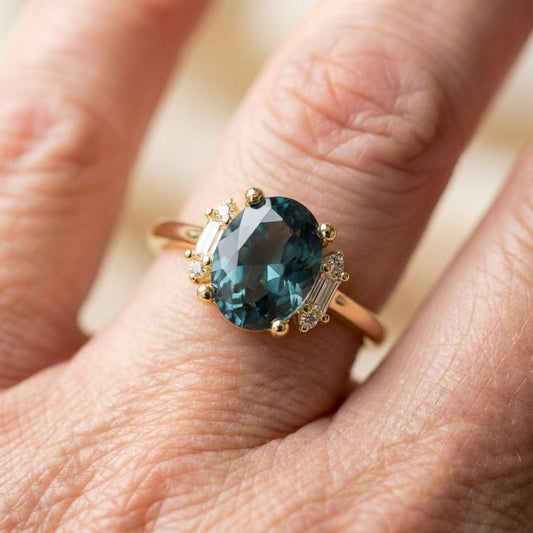 Elegant Oval Sapphire Ring
