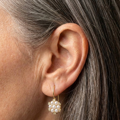Elegant Pearl Diamond Earrings