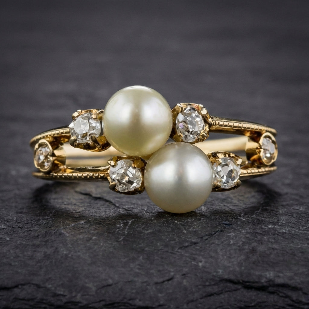 Elegant Pearl Diamond Ring 42850941
