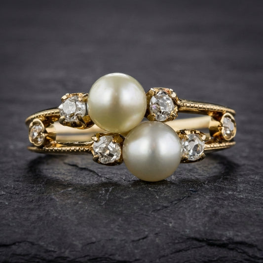Elegant Pearl Diamond Ring 42850941
