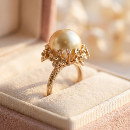 Elegant Pearl Flower Ring