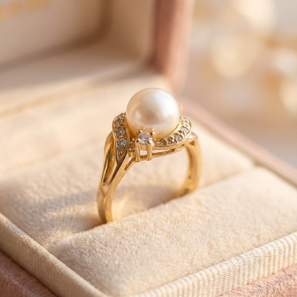 Elegant Pearl Gold Ring