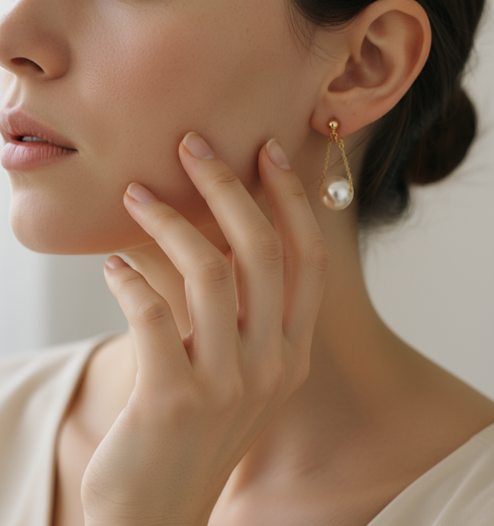 Elegant Pearl Pendant Earrings