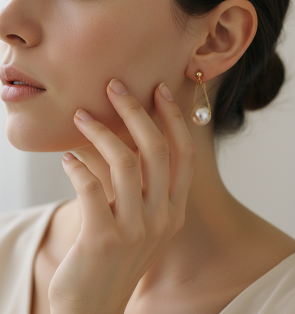 Elegant Pearl Pendant Earrings