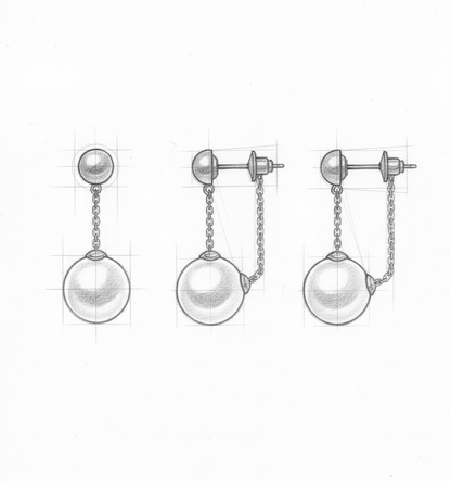 Elegant Pearl Pendant Earrings