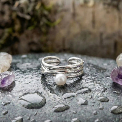 Elegant Pearl Wrap Ring