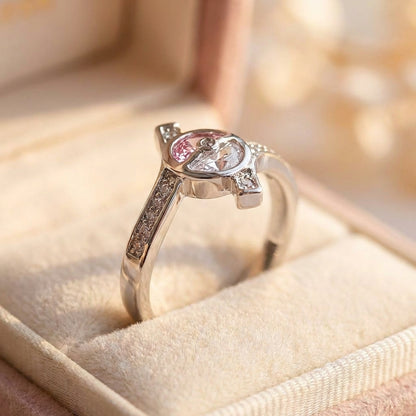 Elegant Pink Zircon Ring