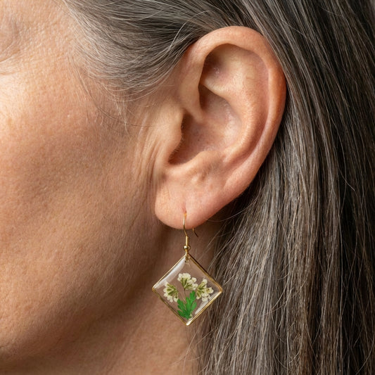 Elegant Pressed Flower Earrings