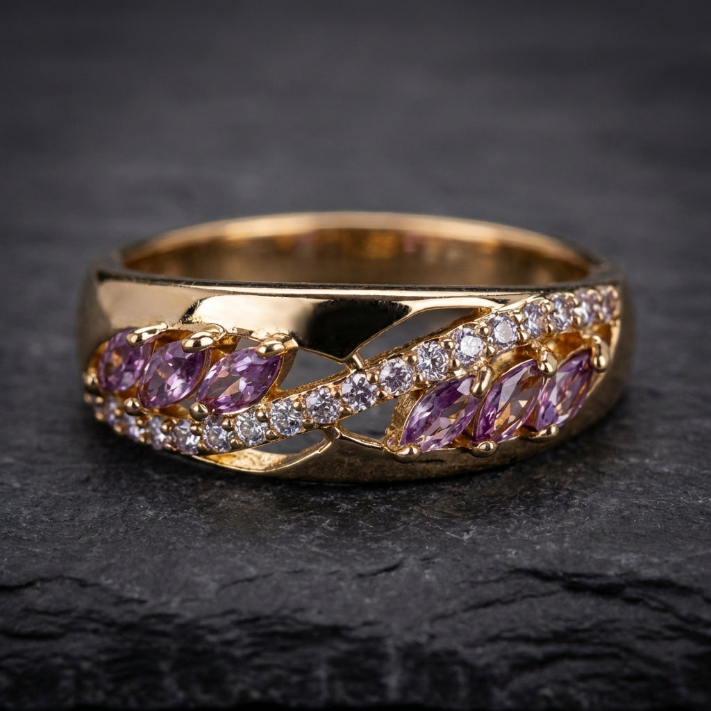Elegant Purple Cubic Zirconia Ring 70152999