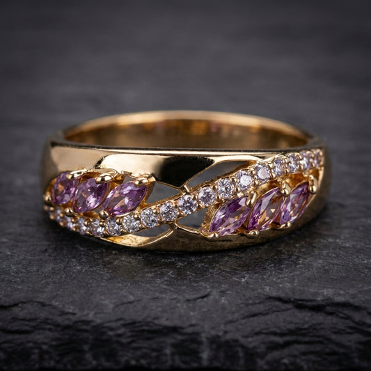 Elegant Purple Cubic Zirconia Ring 70152999