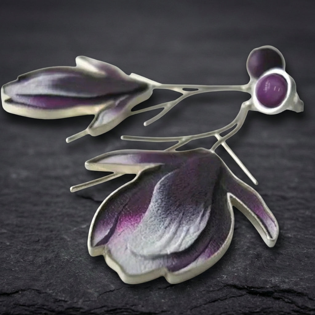 Elegant Purple Flower Earrings 85052353