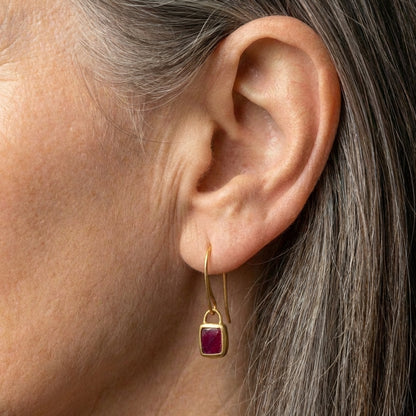 Elegant Purple Gem Drop Earrings