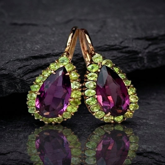 Elegant Purple Zircon Earrings 31859126