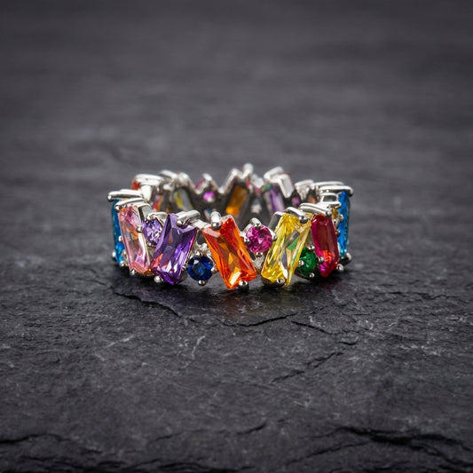 Elegant Rainbow Zircon Ring 62852360