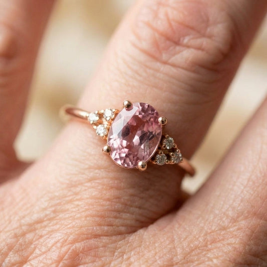 Elegant Rose Gold Oval Ring